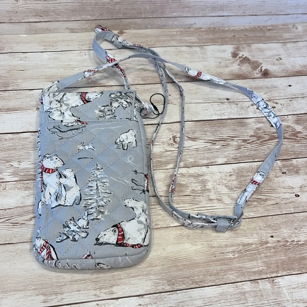 NWOT Vera Bradley Beary Merry Polar Bear Mini Crossbody phone carrier